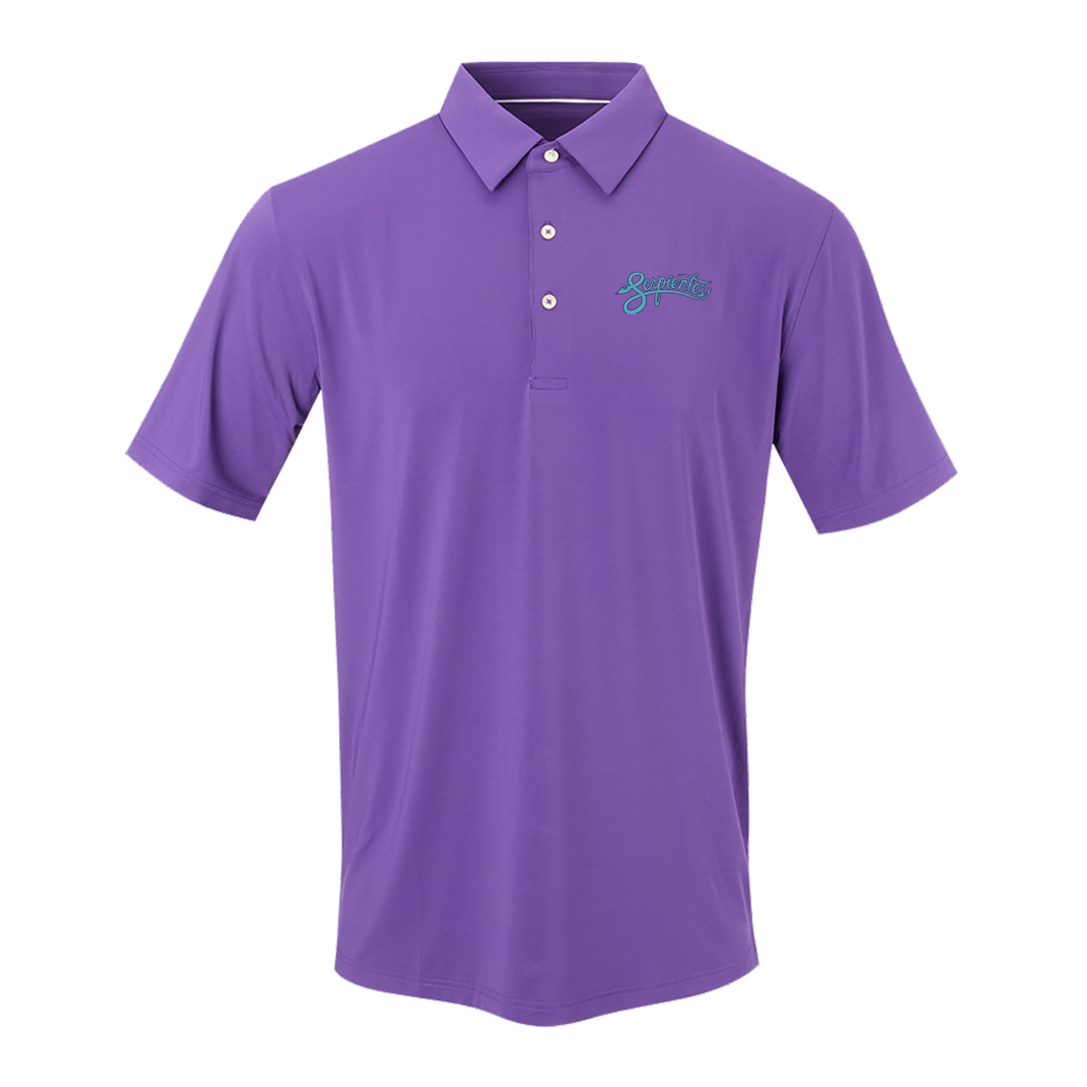 Full Turn Mens City Connect Purple Classic Ecotec Polo