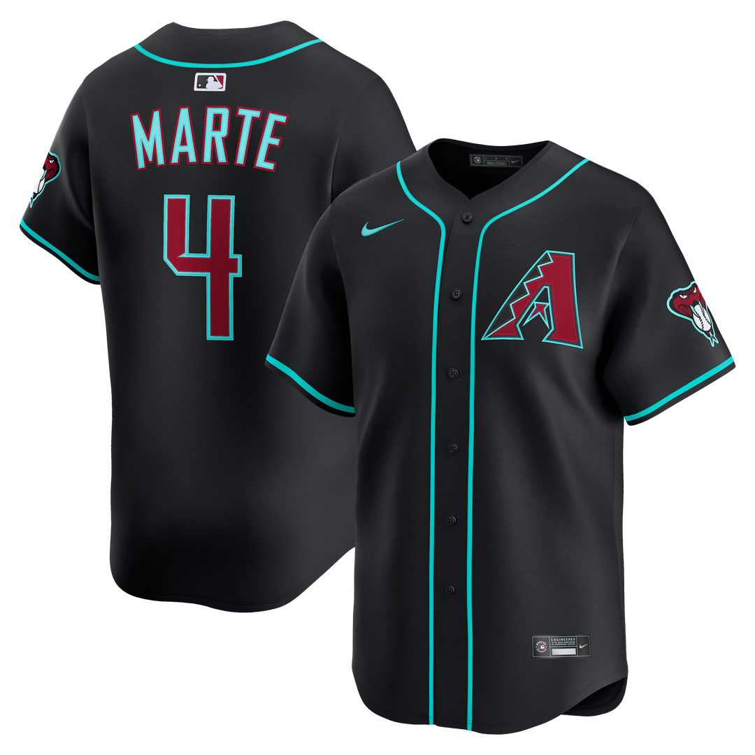 Arizona Diamondbacks Men’s Nike Black Limited Marte Jersey