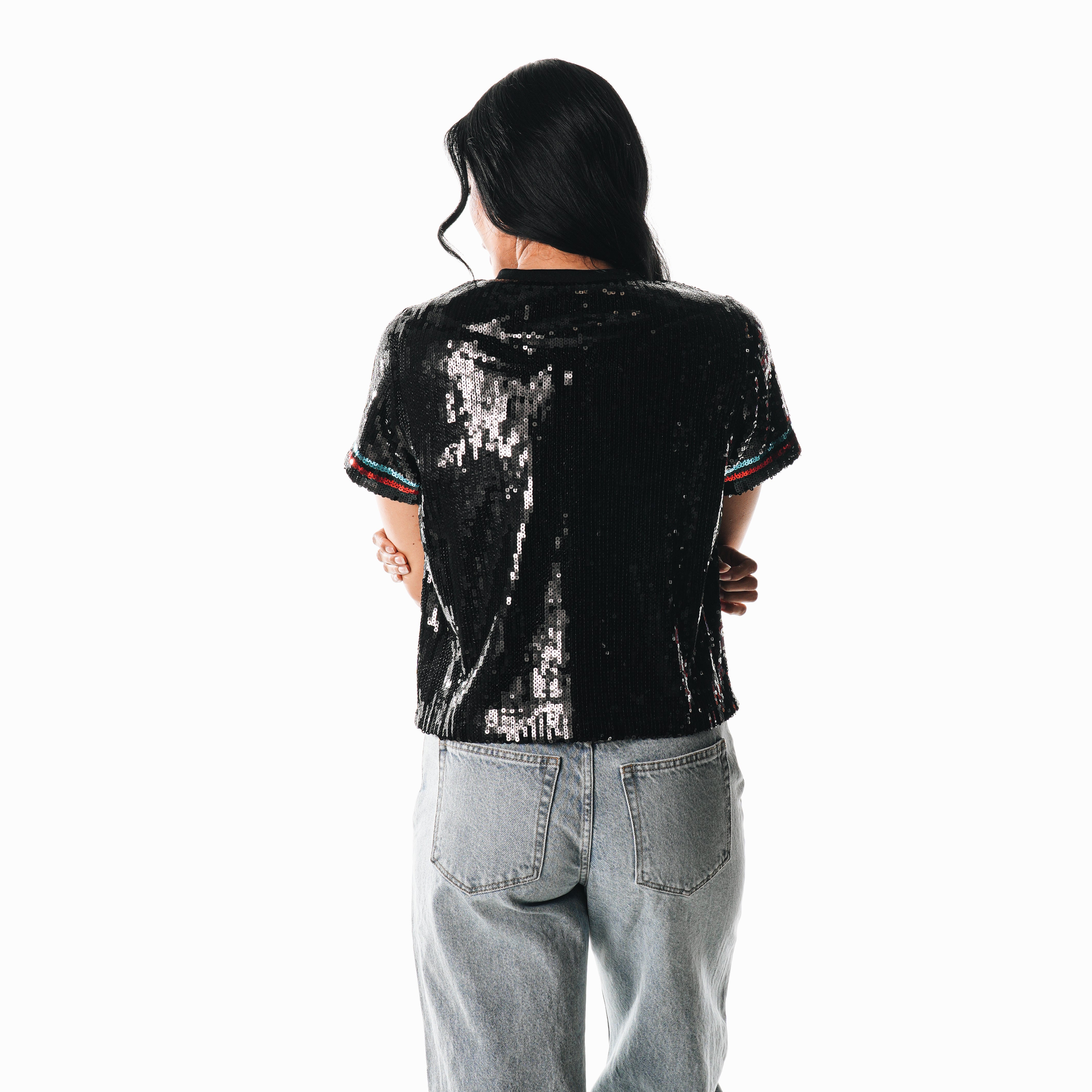 Arizona Diamondbacks Women's Sequin Wordmark Tee - Rattle Republic