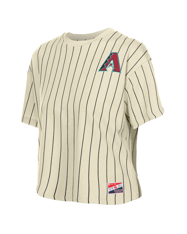 Arizona Diamondbacks New Era Womens Pinstripe Logo Crop Tee