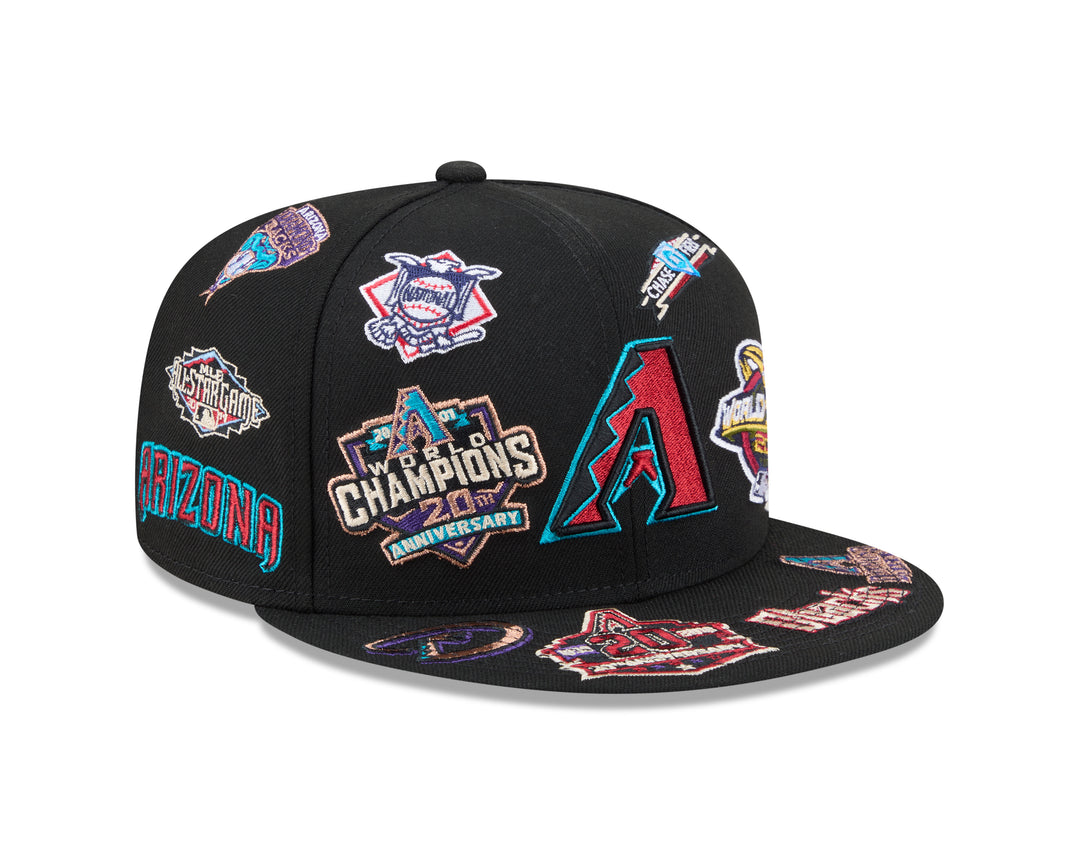 Arizona Diamondbacks Mens New Era All Over Logo Snapback Cap
