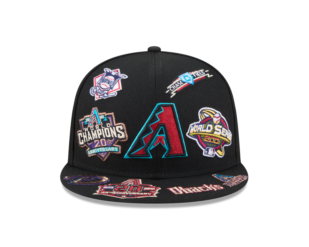 Arizona Diamondbacks Mens New Era All Over Logo Snapback Cap
