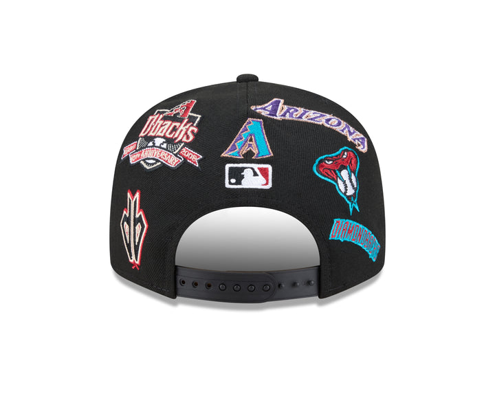 Arizona Diamondbacks Mens New Era All Over Logo Snapback Cap