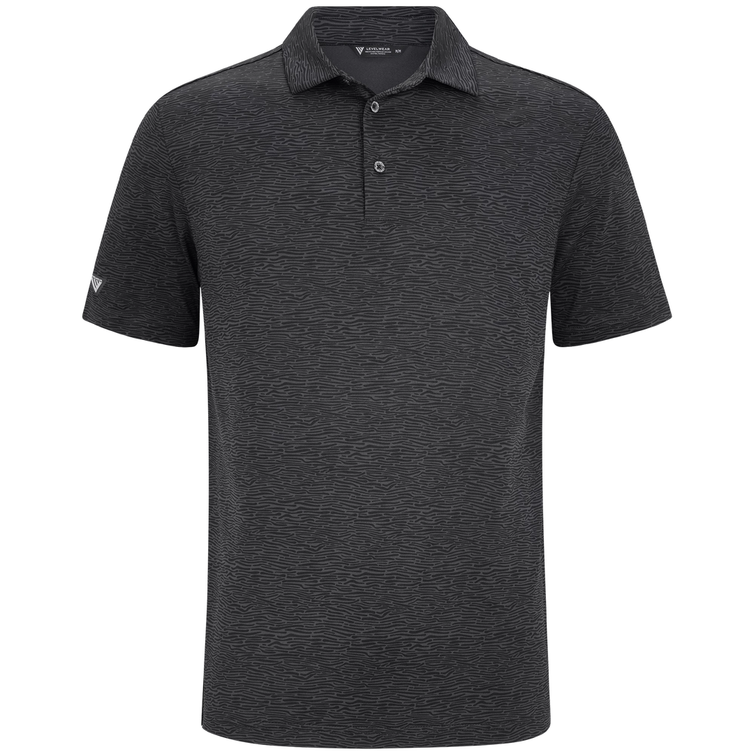 Levelwear Mens Trellis Charcoal Polo