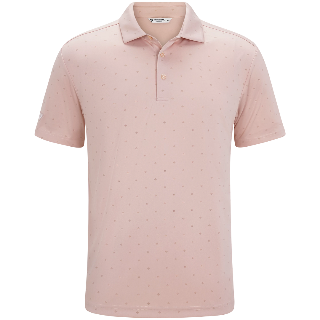 Levelwear Mens Inlay Peach Polo