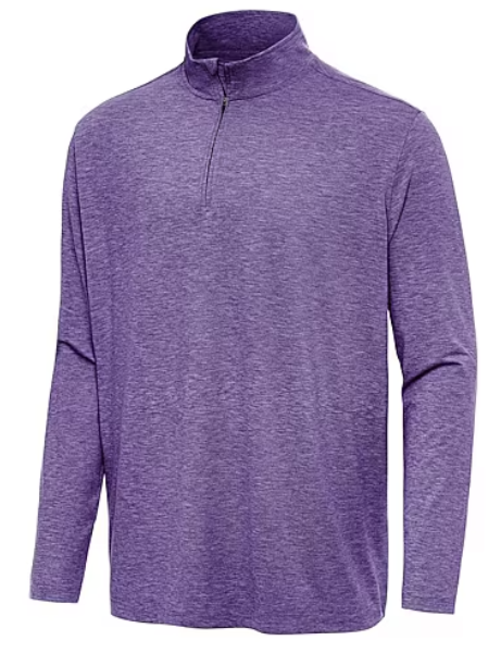 Antigua Mens Hunk 1/4 Zip Purple Jacket