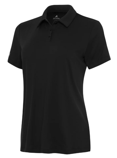 Antigua Womens Reprocess Black Polo