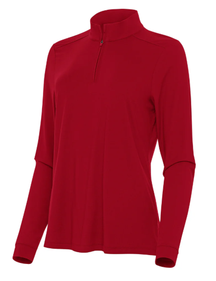Antigua Womens Intent 1/4 Zip Red Jacket