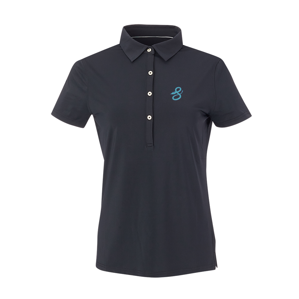Full Turn Womens Black City Connect Classic Ecotec Polo
