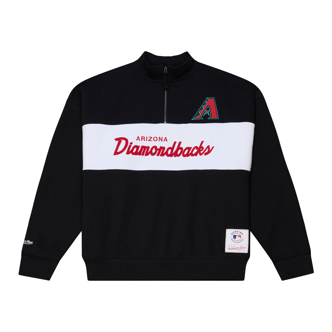 Arizona Diamondbacks Mens Mitchell n Ness 1/4 Zip Head Head Coach Jacket