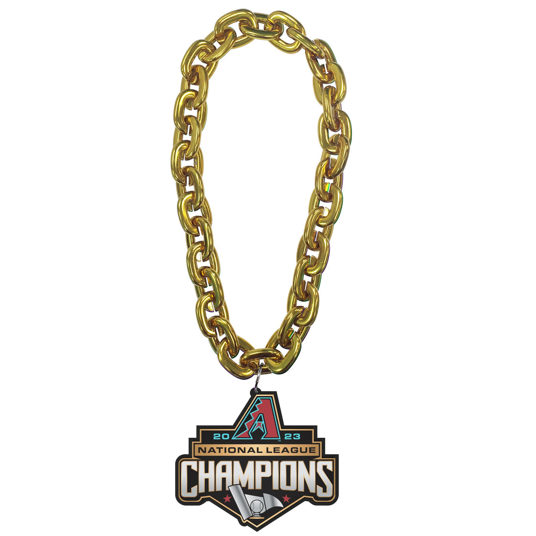 Gold plastic enlarged chain. Includes Alt A logo and 2023 National League Champions verbiage.