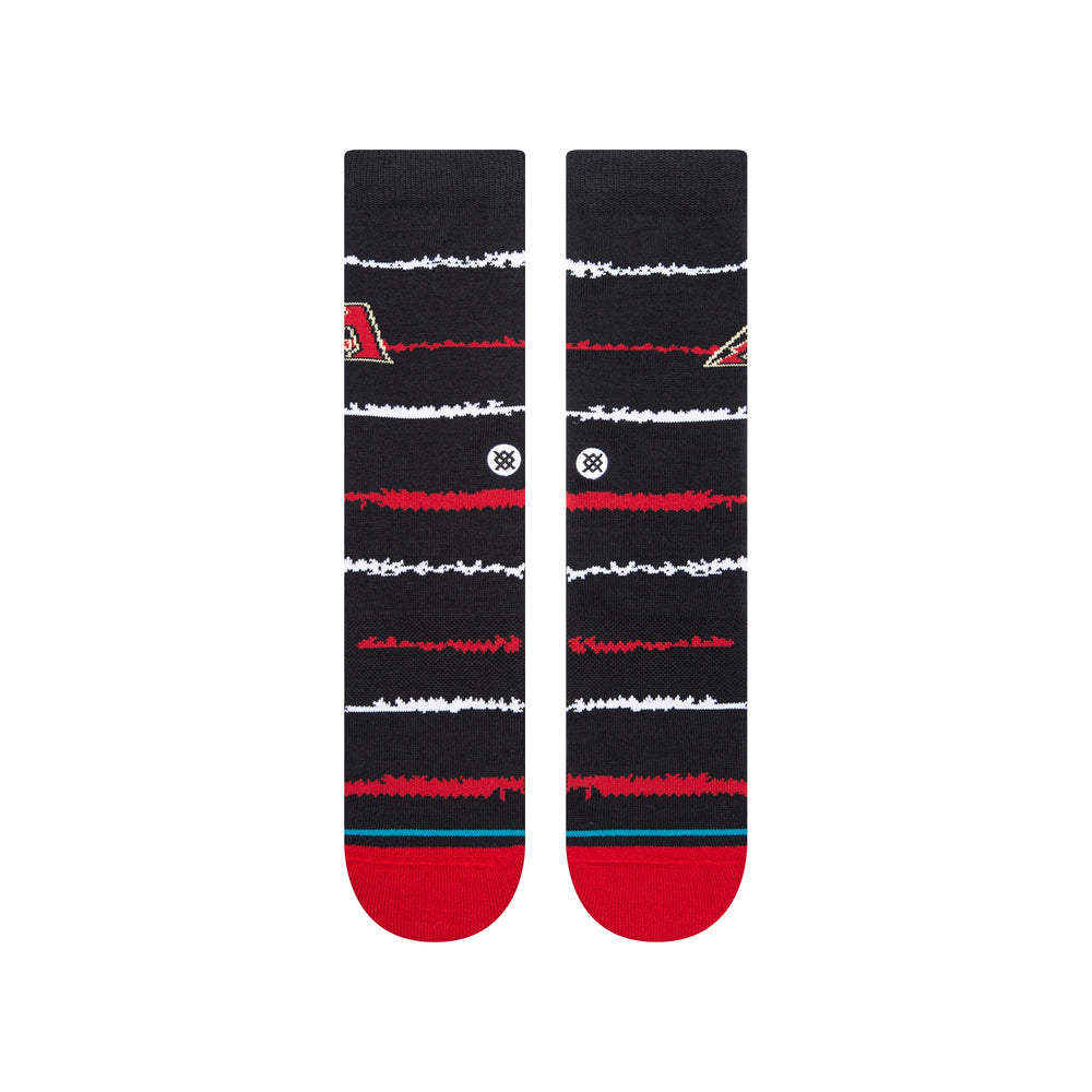 Arizona Diamondbacks Chalk Crew Socks - BLACK/RED / LARGE