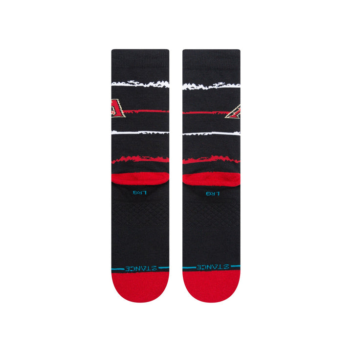 Arizona Diamondbacks Chalk Crew Socks - BLACK/RED / LARGE