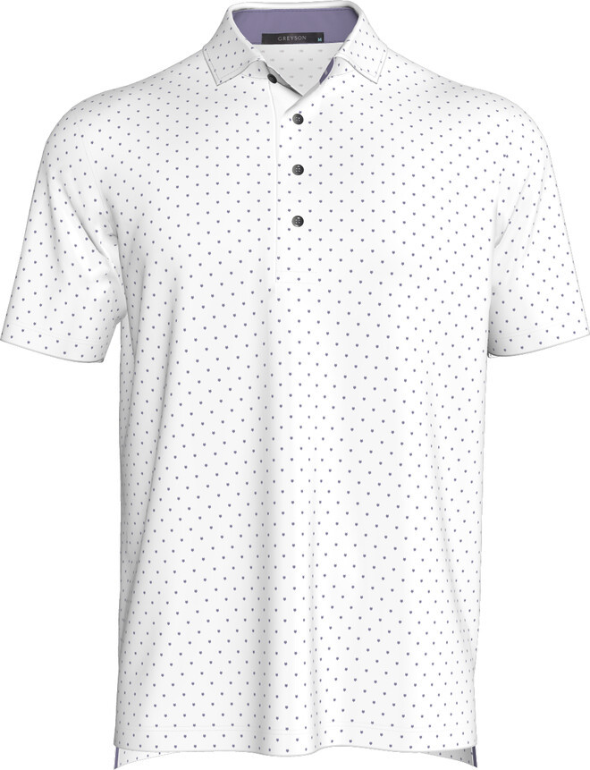 Greyson Mens Icon White Purple Polo